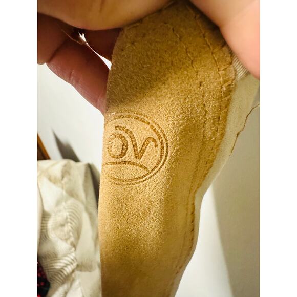 OVATION Show Tan Suede Faux Suede Knee Patch Hunter Dynamic Breeches Pants sz 12 - Picture 9 of 13